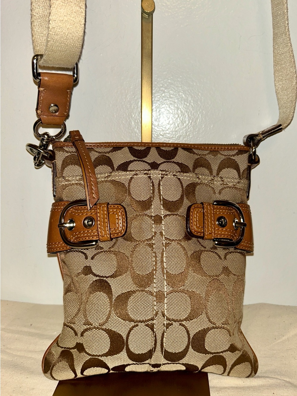 Coach Signature Soho Slim Duffle Canvas Crossbody Bag. Y2K Vintage
